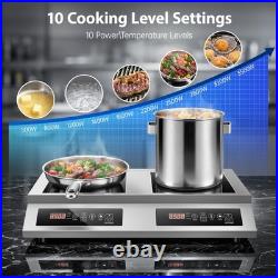 Zomagas 30inch Dual Burner Induction Cooker Commercial Stainless Steel 4 Fans