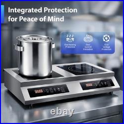 Zomagas 30inch Dual Burner Induction Cooker Commercial Stainless Steel 4 Fans