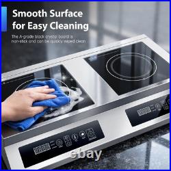 Zomagas 30inch Dual Burner Induction Cooker Commercial Stainless Steel 4 Fans