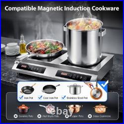 Zomagas 30inch Dual Burner Induction Cooker Commercial Stainless Steel 4 Fans